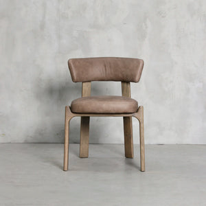 SILLA TIERRA DEL FUEGO CUERO CAFÉ