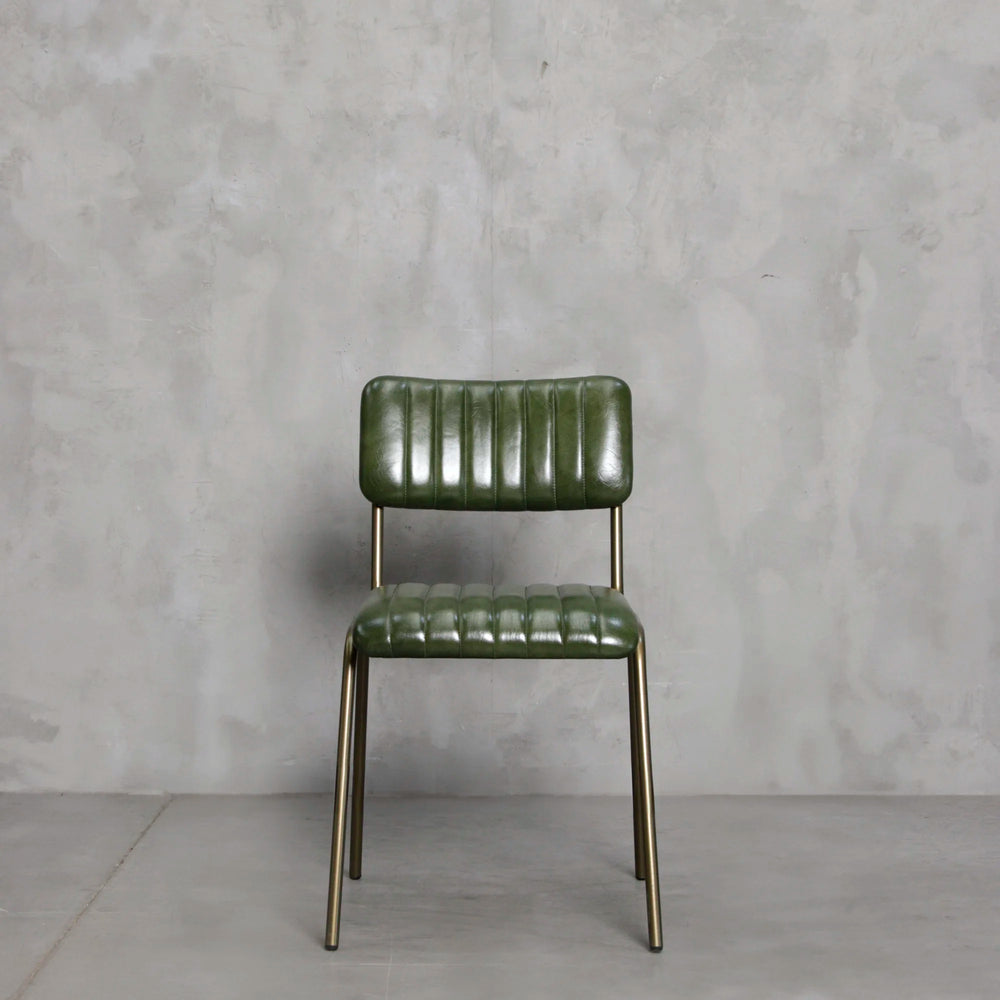 Silla de Cuero Verde
