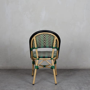 Silla  Parisina Rennes Alto tráfico Verde y Negra