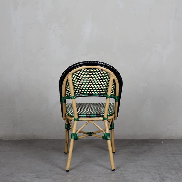 Silla  Parisina Rennes Alto tráfico Verde y Negra
